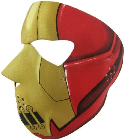 Red / Gold Iron Mask Neoprene Facemask Bike Man
