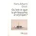 Qu'est-ce que la philosophie analytique ?