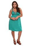 Torrid Plus Size Green Beaded-Neck Keyhole-Back Dress