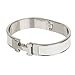 Xinhongbo Women's Stylish 316l Stainless Steel Anti-allergic H-shaped Buckle Bracelet Bangle - Silver + White