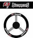 Geniune Leather Steering Wheel with Official NFL Licensed Logo - Tampa Bay Buccaneers