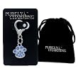 PURELY CHARMING Pet Charm/Pendant with Handset Swarovski Crystals - Pawprint, Light Sapphire (Blue)