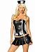 Sexy Womens Costume Pin Up Pleather Skirt Set Adult Lingerie Black Bad Naughty Nurse Outfit