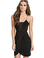 Sexy Peplum Backless Ruched Lace Spaghetti Strap Party Dress/Mini Dress 