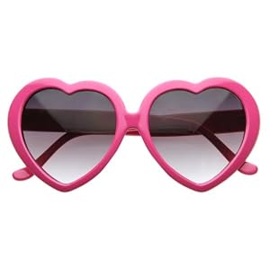 pink heart shaped glasses