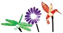 Smart Solar Chameleon Solar-Powered Light Stake, Dragonfly/Star