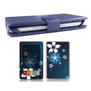 Bundle Monster Barnes & Noble Nook Genuine Leather Case Cover Jacket + Skin Art Decal Sticker + Screen Protector Ebook Accessories Combo - Fit 3G and Wifi Version