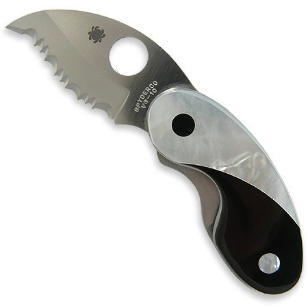 Spyderco Cricket Folding Pocket Knife with Artisan-Crafted Yin Yang Handle On Sale