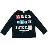 【H28年春物】 CHEEK ROOM(チイクルーム) 42/2天竺ABC長袖Tシャツ 90cm/BK NO.B-460205