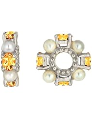 Storywheel® Citrine And Pearl Bead / Charm in 925 Sterling Silver