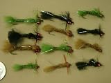 NEW FLIES 12 RUBY EYED DAMSEL FLY NYMPHS, Gamagatsu Hooks