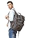 Kattee Menâ€™s Leather Canvas Backpack Large School Bag Travel Rucksack Gray
