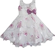 Girls Chiffon/Cotton  Wedding Party Dress  With a Bow(s)