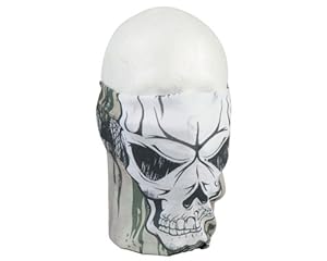 Multifunctional Balaclava Scarf Black with White Cross Skeleton Prints