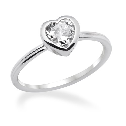 Miore Damen-Ring 925 Sterling-Silber hochglanzpoliert Zirkonia Herz MPS019RP im Preisvergleich 