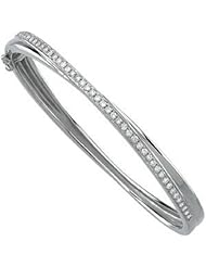 14K White Gold Diamond Bangle Bracelet - 1.00 Ct. -- LIFETIME WARRANTY