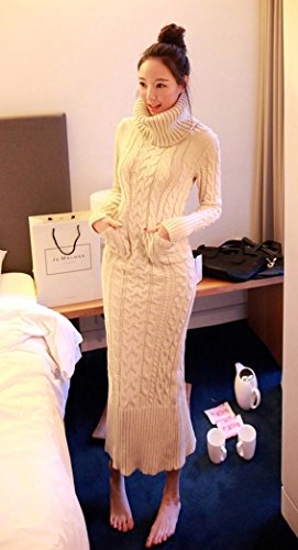 formanism ハイネック ケーブル ニット レディース ロング ワンピース