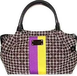 Kate Spade Classic Noel Steve Stripe Bag Tote Yellow Purple