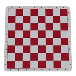 WE Games Red Silicone Tournament Chess Mat - 20 Inch Board with 2.25 Inch Squares with Algebraic Notation