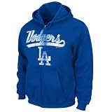 MLB Los Angeles Dodgers Long Sleeve Full Zip Hooded Fleece (Deep Royal, Small)