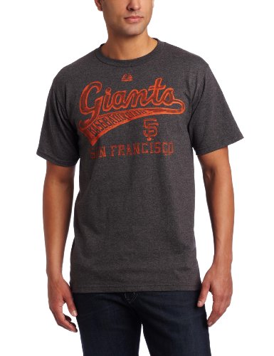 MLB Men's San Francisco Giants All Club Short Sleeve Basic Tee, Charcoal Heather, X-Large