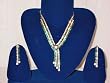 Dark Green Gemstones Cubic Zircon Pendant Necklace Set