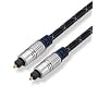 2,0 m Optisches Toslink Digital-Kabel Premium Klasse; 6mm; Vollmetallstecker; doppelt geschirmt