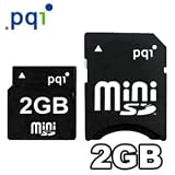 PQI 2GB Mini SD card with SD Card Adapter - Retail Package