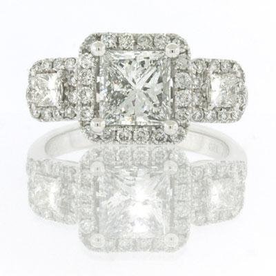 2.71ct Princess Cut Diamond Engagement Anniversary 