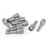 uxcell　六角ナットドライバ　金属　グレー　10個入り　インパクト屋根　ナットドライバセット