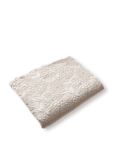 Stylemaster Twill and Birch Gardenia Embroidered Quilted Bedspread, Queen, Beige