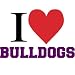 I Love Bulldogs Temporary Tattoos