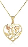9ct 2 Colour Gold AMP4664221 Ladies Heart Pendant & 18 Chain