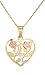 9ct 2 Colour Gold AMP4664221 Ladies Heart Pendant & 18