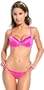 Hot Pink Push Up Underwire Womens Bra & Brazilian Thong Panties Hot Lingerie Set, Large