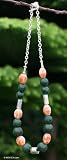 Calcite and chrysocolla necklace, 'Sun and Sea'