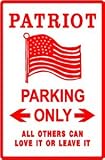 US PATRIOT PARKING sign * st american flag