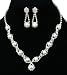 Interwoven Pearl & Crystal Sparkling Bridal Necklace Earrings Jewellery Set with PreciousBags Dust Bag