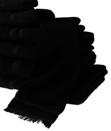 Royal Velvet Classic Fingertip Towel 2-Pack, Black