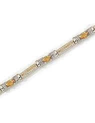 14kt Yellow Gold Oval Citrine and Diamond Bracelet