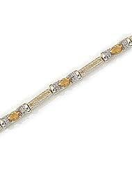 10kt Yellow Gold Oval Citrine and Diamond Bracelet