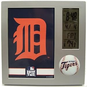 Click here to buy DETROIT TIGERS LCD DESK CLOCK ALARM PHOTO FRAME.