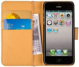Chelsea Indulgent Real Leather Compact Wallet and iPhone 5 5S Case & Card Holder - Black & Tan