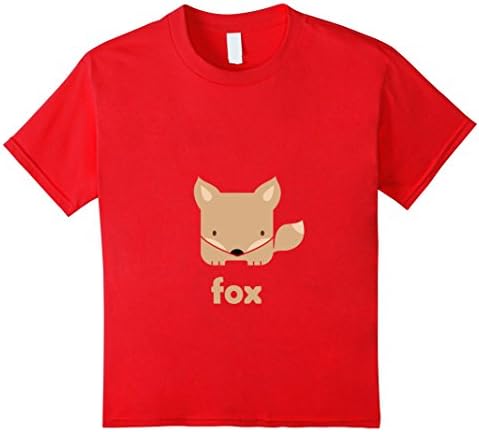 cute fox tshirt, for animal lover - Kids 12 - Red