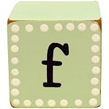 New Arrivals Letter Block F, Green White by New Arrivals