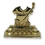 Childrens Brass Hanukkah Menorah in Shape of Sports Shirt and Equipment
