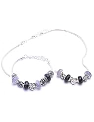Daughter Charm Bracelet and Necklace Gift Set Girls Pandora Style Gift Boxed