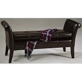 New Espresso Cushion Storage Bench