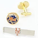 IMAGE OF New York Mets Team Logo Tie Clip & Cufflinks Set