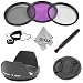 Essential 67MM Filter Accessory Kit for DSLR Cameras - Includes: Filter Kit (UV, Polarizer, Fluorescent) + Tulip Flower Lens Hood + Center-Pinch Lens Cap w/ Cap Keeper + Lens Cleaning Pen + Premium MagicFiber Microfiber Cleaning Cloth